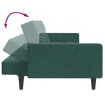 vidaXL Canapé-lit à 2 places avec repose-pied vert foncé velours