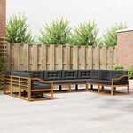 vidaXL Ensemble de canapés d'extérieur 9 Pièces Naturel et Anthracite