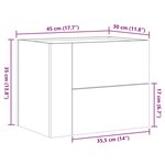 vidaXL Tables de chevet murales 2 Pièces chêne marron 45x30x35 cm