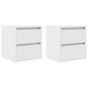 vidaXL Tables de chevet murales 2 Pièces blanc 38x34x40 cm
