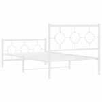 vidaXL Cadre de lit métal sans matelas et pied de lit blanc 100x190 cm