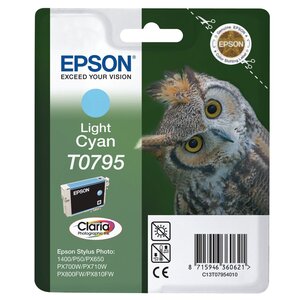 Epson t0795 chouette cartouche d'encre cyan clair