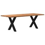 vidaXL Table à manger marron clair bois de chêne massif rectangulaire