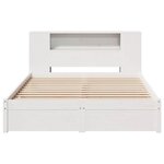 vidaXL Lit bibliothèque sans matelas blanc 160x200 cm bois pin massif