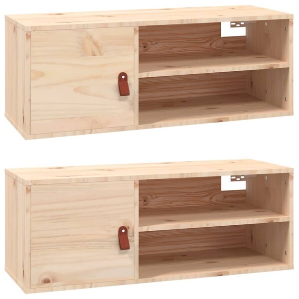 vidaXL Armoires murales 2 Pièces 80x30x30 cm Bois de pin massif