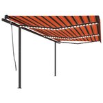 vidaXL Auvent automatique capteur de vent et LED 6x3 5 m Orange marron