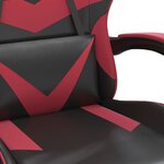 vidaXL Chaise de jeu Noir et rouge bordeaux Similicuir
