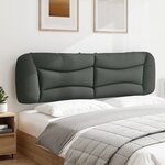 vidaXL Coussin de tête de lit Hvar gris foncé 183 cm tissu