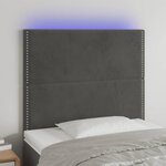 vidaXL Tête de lit à LED Gris foncé 80x5x118/128 cm Velours