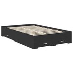 vidaXL Cadre de lit avec tiroir Noir 135 x 190 cm Bois d'ingénierie