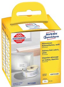 Rouleau d'étiquettes, 190 x 38 mm, blanc avery zweckform