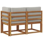 vidaXL Canapé d’extérieur milieu et coin 2 Pièce Gris Naturel et Clair