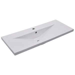 vidaXL Lavabo encastré 101 x 39 5 x 18 5 cm Céramique Blanc
