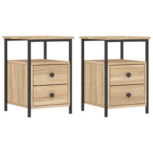 vidaXL Tables de chevet 2Pièces chêne sonoma 34x35 5x50cm bois ingénierie