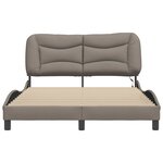 vidaXL Cadre de lit avec LED sans matelas Hvar taupe 140x190 cm tissu
