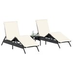vidaXL Chaises longues avec coussins lot de 2 noir résine tressée