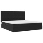 vidaXL Lit avec rangement et LED avec LED Noir 200 x 200 cm Velours