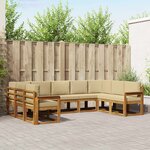 vidaXL Ensemble de canapés d'extérieur 9 Pièces Naturel et Beige