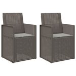 vidaXL Chaises de jardin salle à manger 2 pc Gris clair PP