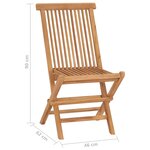 vidaXL Chaises de jardin pliables 4 Pièces Bois de teck massif