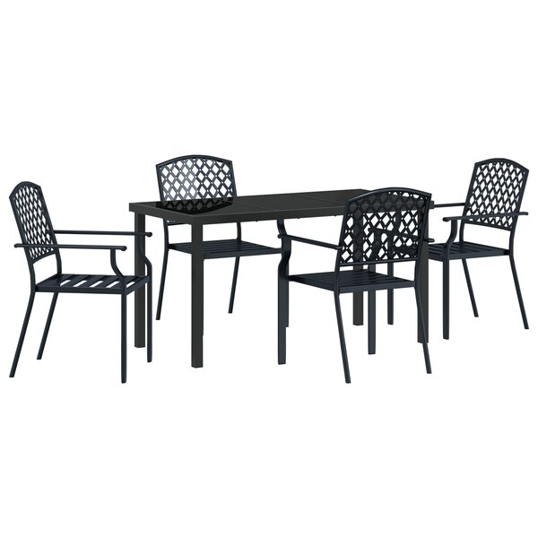 vidaXL Ensemble de salle à manger de jardin 5 pièces acier anthracite