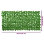 vidaXL Écran de balcon avec feuilles vert 200x100 cm