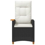 vidaXL Chaise inclinable avec plateau à thé 62 x 64 x 112 cm polyrotin