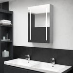 vidaXL Armoire de salle de bain à miroir LED gris béton 50x13x70 cm