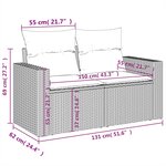vidaXL Salon de jardin 9 Pièces avec coussins gris résine tressée