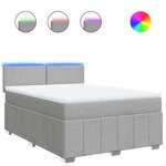 vidaXL Sommier à lattes de lit avec matelas Gris clair 140x200cm Tissu