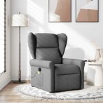vidaXL Fauteuil de massage inclinable Gris foncé Tissu