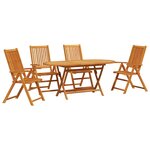 vidaXL Ensemble de salle à manger pour jardin 5 Pièces Marron