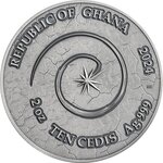 Pièce de monnaie en Argent 10 Cedis g 62.2 (2 oz) Millésime 2024 Chronicles of Fire SALAMANDER