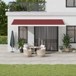 vidaXL Auvent rétractable automatique bordeaux 500x300 cm