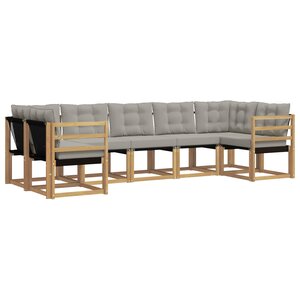 vidaXL Ensemble de canapés d'extérieur 7 pc Blanc et gris clair