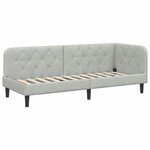 vidaXL Cadre de lit d'angle Gris clair 80 x 200 cm Velours