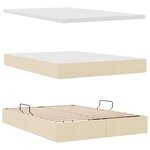 vidaXL Lit avec rangement et matelas avec matelas Crème 140 x 190 cm