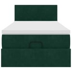 vidaXL Lit ottoman avec matelas et LED Vert foncé 80x200cm velours