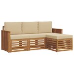 vidaXL Ensemble de canapés d'extérieur 4 Pièces Naturel et Beige