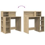 vidaXL Bureau avec Rangement Chêne Sonoma 90x48x101.5 cm Bois d'ingénierie