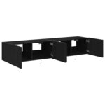 vidaXL Meuble TV mural Chêne noir 80 x 35 x 31 cm Bois d'ingénierie