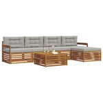 vidaXL Ensemble de canapés d'extérieur 6 Pièces Gris Naturel et Clair