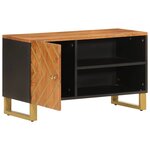 vidaXL Meuble TV marron et noir 80x31 5x46 cm bois massif de manguier