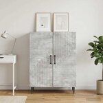 vidaXL Buffet Gris béton 66 x 34 5 x 89 5 cm Bois d'ingénierie