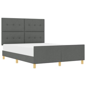 vidaXL Cadre de lit avec tête de lit Gris foncé 160 x 200 cm tissu