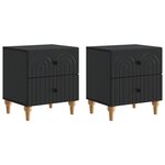 vidaXL Cabinet de chevet avec tiroir 2 Pièces Noir 43 x 34 5 x 48 cm