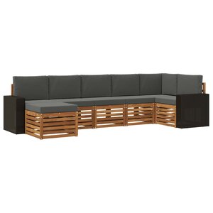 vidaXL Ensemble de canapé d'angle 7 Pièces Naturel et Anthracite