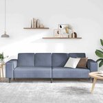 vidaXL Sofa en tissu avec coussin Bleu 208 cm Tissu en velours côtelé