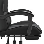 vidaXL Chaise de jeu pivotante avec repose-pied Noir Similicuir