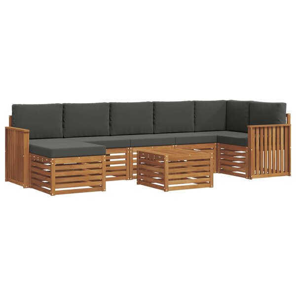 vidaXL Ensemble de canapés d'extérieur 8 Pièces Naturel et Anthracite
